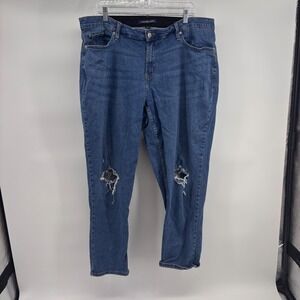 Calvin Klein Jeans Women's Distressed Ripped Knee Denim Jeans‎ Plus Size